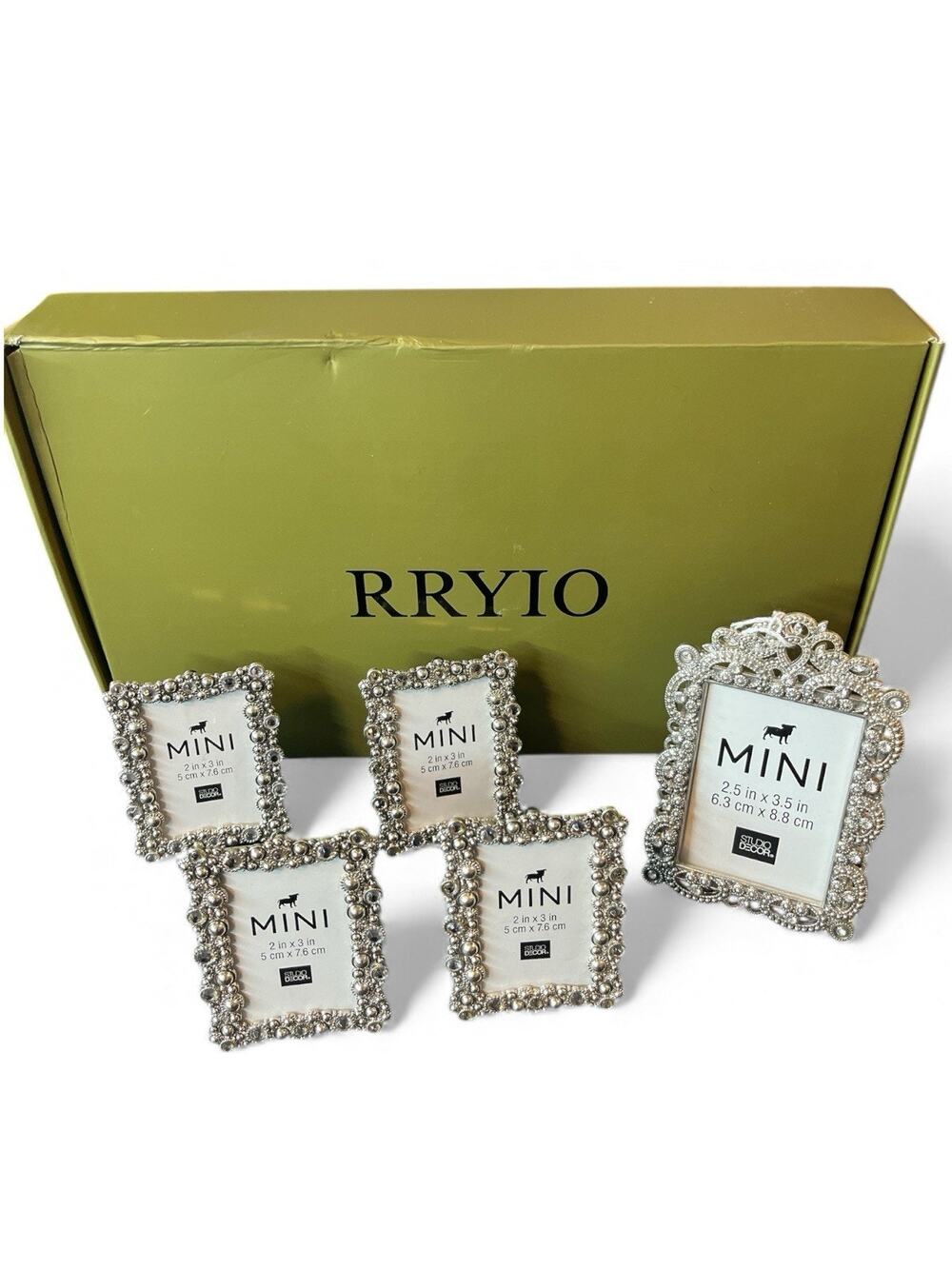 Set of 5 Ornate Silver Metal Frames – Studio Decor – RRYIO Gift Box